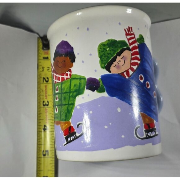Pfaltzgraff Designer Collection mug coffee cup Winter Ice Skating children - Picture 6 of 7